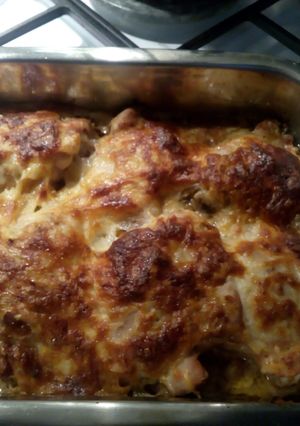 Фото Куриные окорочка, запеченные с сыром.