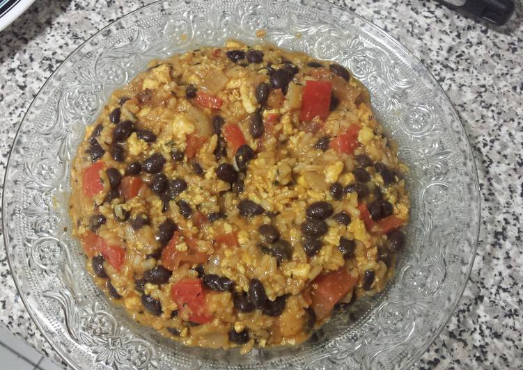 Step-by-Step Guide to Prepare Ultimate Black Bean, Eggs and Rice Dinner