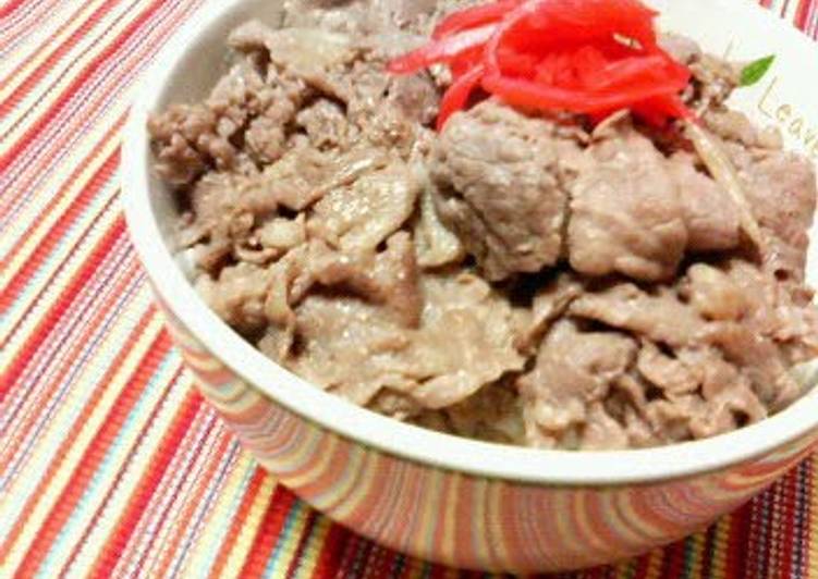 Simple Way to Prepare Super Quick Homemade Easy Beef Rice Bowl (Gyudon)