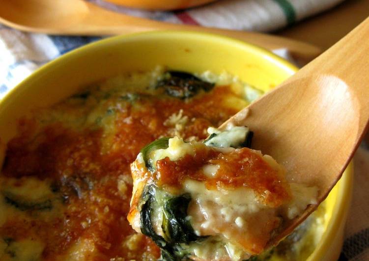 Recipe of Award-winning Salmon and Spinach Japanese Style Gratin