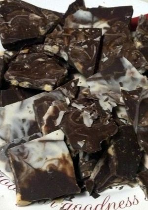 A picture of Mocha Almond Chocolate Bark.