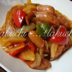 A picture of Wiener Sausage and Vegetable Sweet Vinegar Stir-fry.