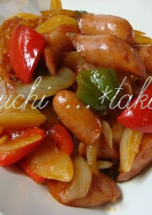 A picture of Wiener Sausage and Vegetable Sweet Vinegar Stir-fry.