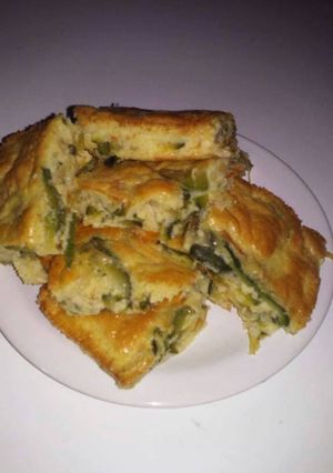 Una foto de Budín salado de zapallito, zanahoria, cebolla y queso