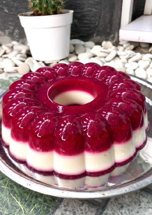 Foto resep Puding Buah Naga Susu