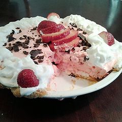 A picture of Upside Down Strawberry Meringue Pie.