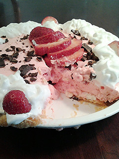 A picture of Upside Down Strawberry Meringue Pie.