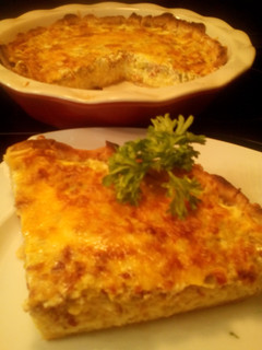 A picture of Sunshine's green Chile ,bacon cheese pie.