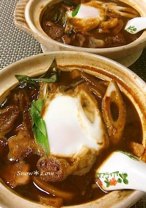 A picture of Thick Stewed Miso Udon Noodles.