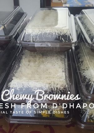 Foto resep Eggless Chewy Brownies (brownies ekonomis)