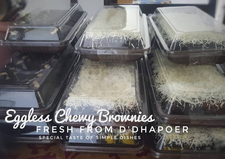 Eggless Chewy Brownies (brownies ekonomis)