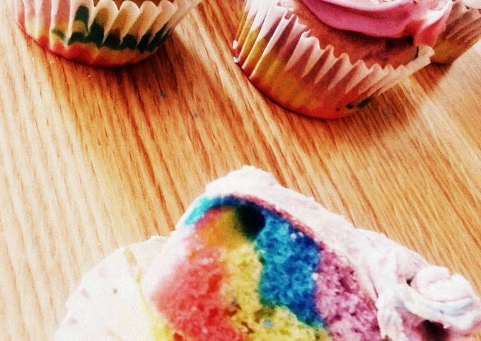 tye-dye cupcakes/cake and frosting