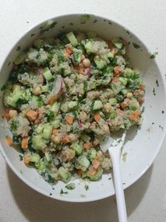 A picture of Healthy protein salad.