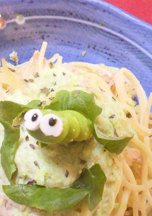 A picture of Edamame Cream Pasta.
