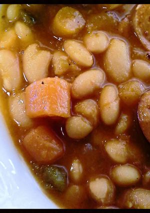 A picture of White Bean and Smoked Sausage Soup.