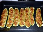 A picture of stuffed zucchini