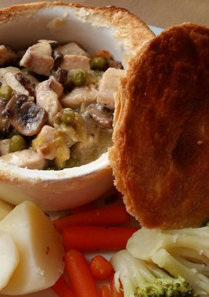 A picture of Vickys Chicken, Leek & Mushroom Pot Pies GF DF EF SF NF.