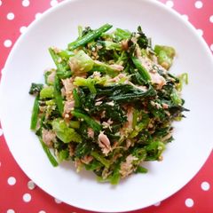 A picture of Spinach with Sesame and Tuna.