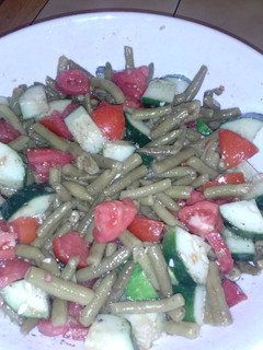 A picture of Tomato, Bean, and Cuke Salad.