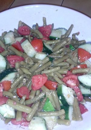 A picture of Tomato, Bean, and Cuke Salad.