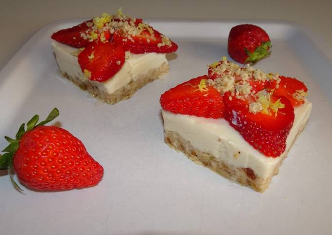 Cheesecake aux fraises sans cuisson (vegan)