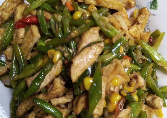 Cara Gampang Membuat Tumis kacang panjang tahu jagung, Menggugah Selera