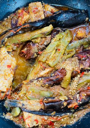 Foto resep Sambel lele tempe terong