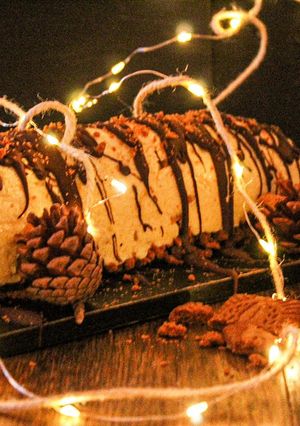 Une photo de Bûche pêche/spéculos