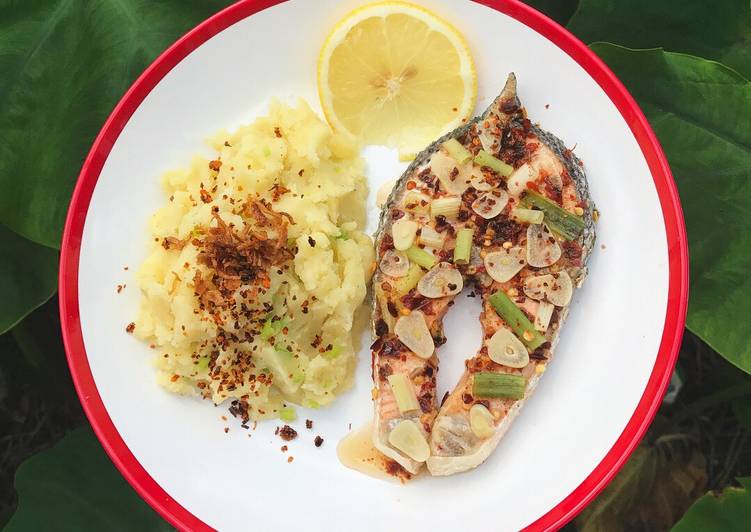 Cara buat Mashed potato and tim salmon yang nikmat dan Mudah Dibuat