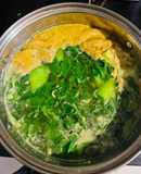 Canh cua mồng tơi mướp