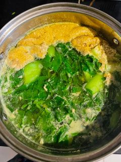 Hình của món Canh cua mồng tơi mướp.