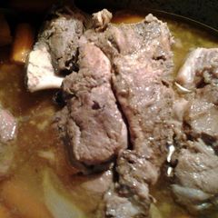 A picture of oven roasted Boston butt pork roast.