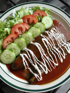 Una foto de Chiles verdes rellenos