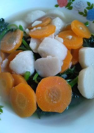 Foto resep Ca bayam bakso ikan dan wortel