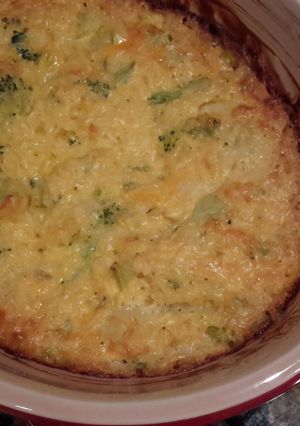 A picture of Broccoli Cheese Casserole.