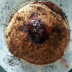 A picture of Strawberry pancakes.