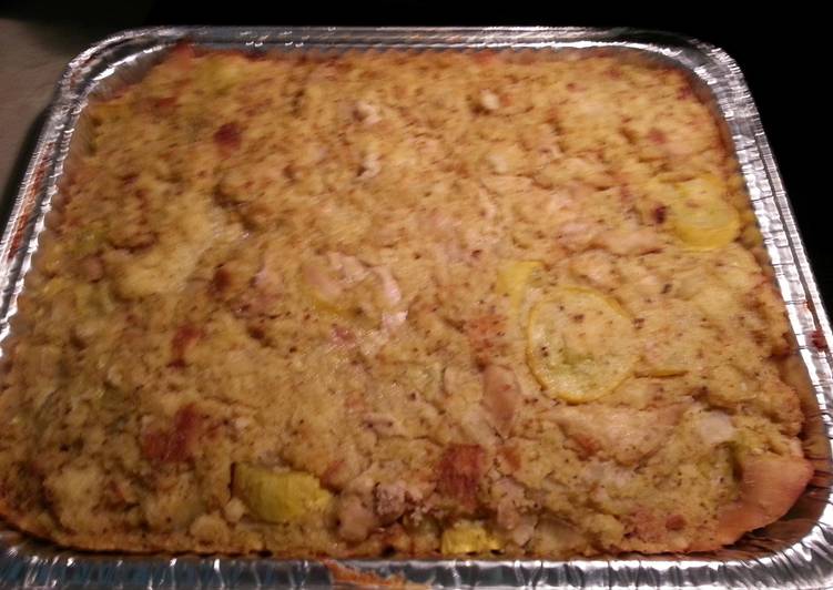 Chicken Squash and cornbread dressing