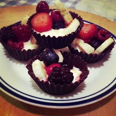 Healthy Edible Dark Chocolate Fruit Cups! A picture of Healthy Edible Dark Chocolate Fruit Cups!.
