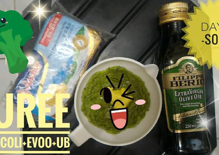 Resep Mpasi menu tunggal 6bulan pure brokoli double evoo ub, Lezat