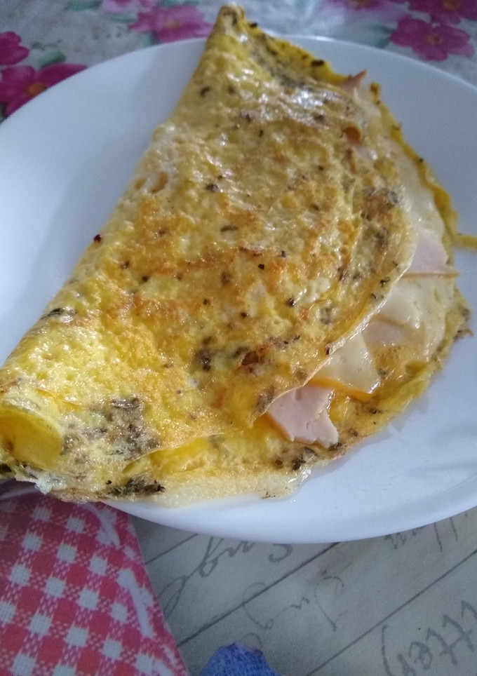 Una foto de Omelette de jamón y queso