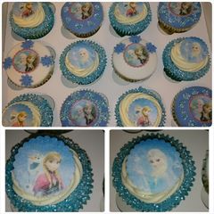 A picture of Frozen cupcakes.