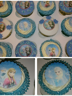 A picture of Frozen cupcakes.