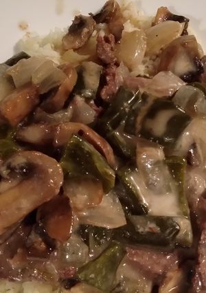 A picture of TX's Style ~ Round Steak Poblano Especial.
