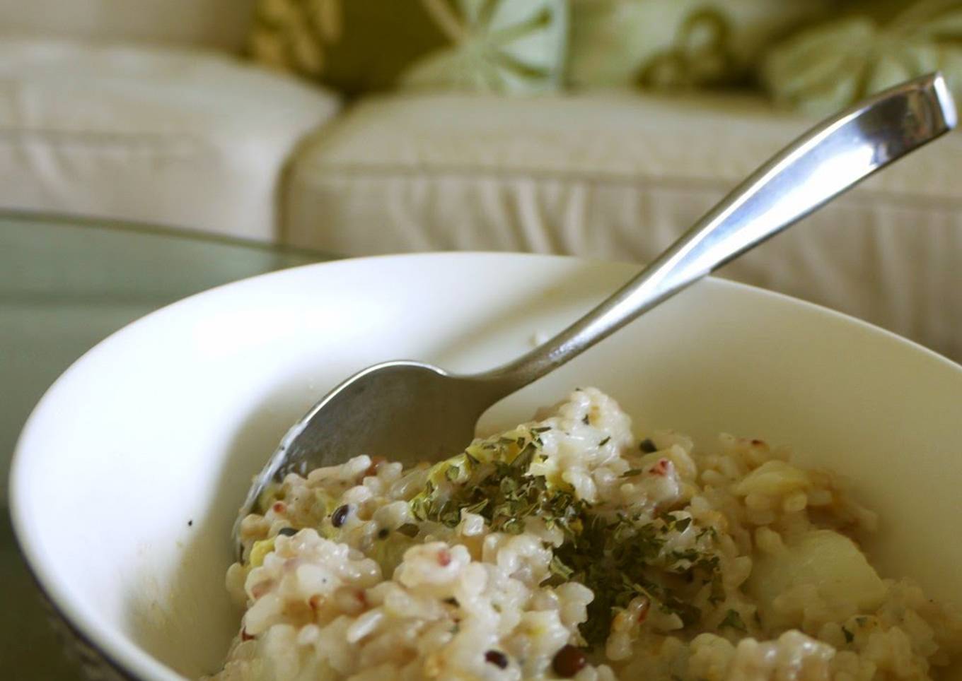 Warm Soy Risotto with Chinese Cabbage