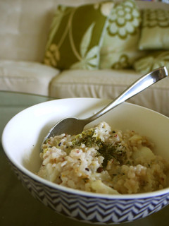 A picture of Warm Soy Risotto with Chinese Cabbage.
