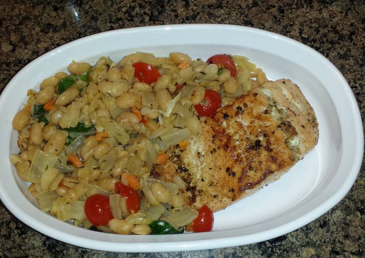 Recipe of Favorite Salmon with white beans