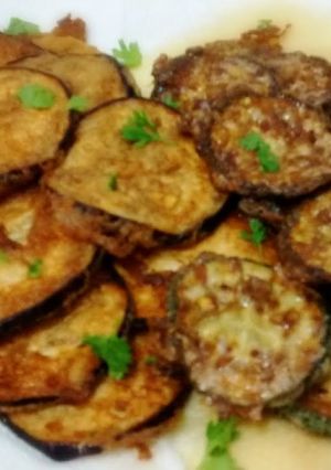 A picture of Zucchini and eggplant fries.