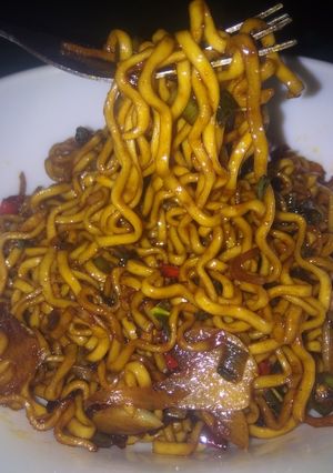 Foto resep Mie telur pedas manis