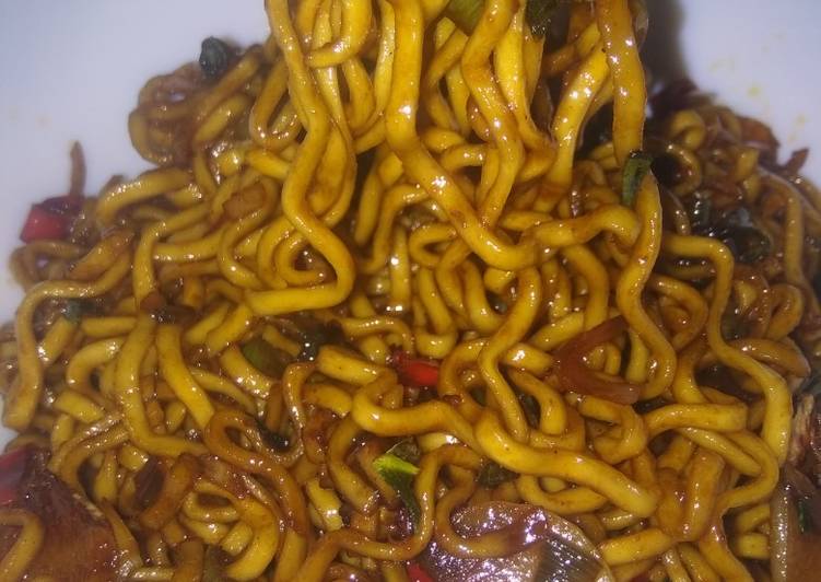 Resep Mie telur pedas manis yang Enak Banget