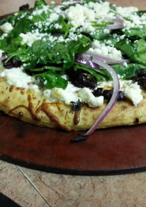 A picture of Greek Pizza.